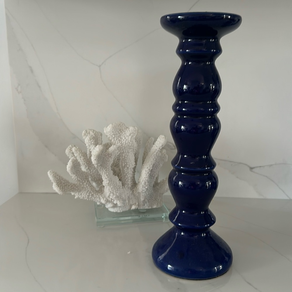 Home Goods blue candle stick.